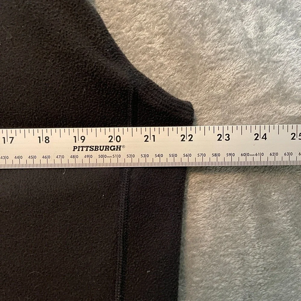 North Face Men Lightweight Full Zip Fleece Mock Neck Log Sleeve Jacket M Black